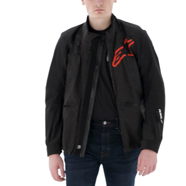 Alpinestars Hyde XT Drystar XF Textile Jacket - Black / Bright Red
